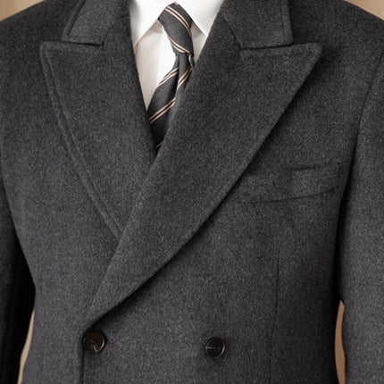 Double Breasted Coat Wool Atmospheric Field Coat