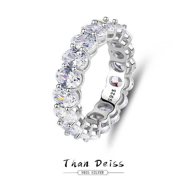 S925 Sterling Silwer Duif Eier Ring Vir Vroue, Diamant Ingelêde Hart & Pyl Sirkoon Band Ring, HW Styl Stapelbare Veelsydige Europese-Amerikaanse Mode, Groothandel