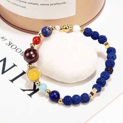 Heelal Sterrestelsel Agt Planete Sonnestelsel Voogster Natuursteen Krale Armband