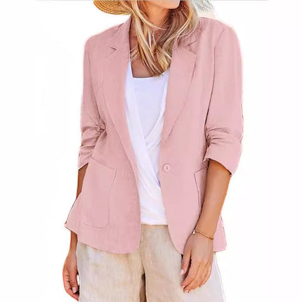 Solid Color Suit Collar Single-breasted Suit