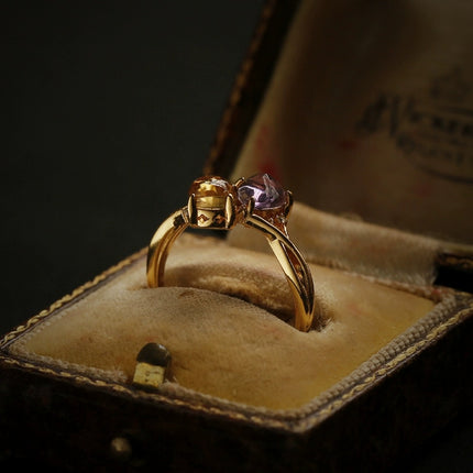 High-end Two-tone Waterdrop Zircon Ring
