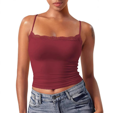 Women's Lace Camisole Square Collar Sexy Sleeveless Top
