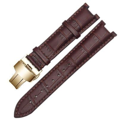 Cowhide Leather Strap Unisex Butterfly Clasp Universal In Stock Strap Watch Bracelet Factory Direct Selling Watch Accessories