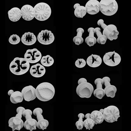 Plastic Flower Fudge Cake Decoration Tool Sugar Art Plunger Knife Baking Biscuit Mold