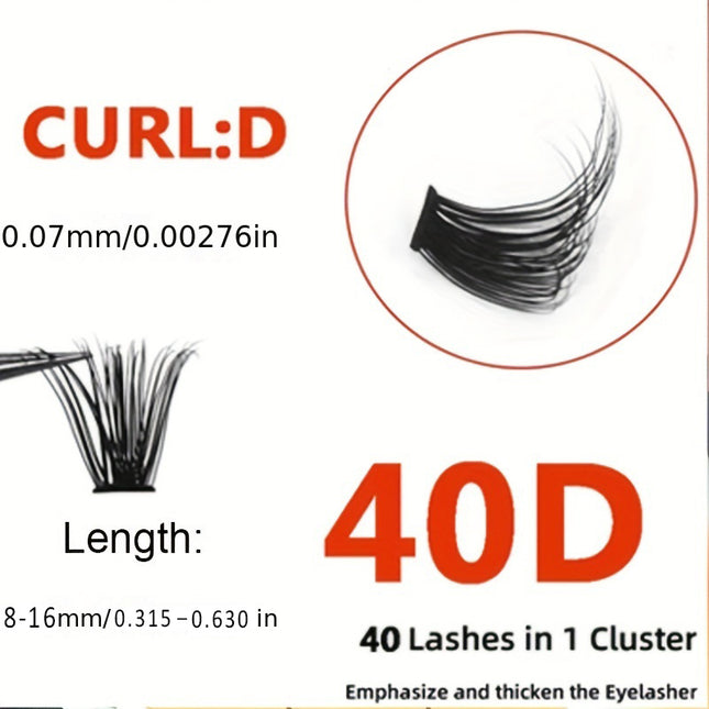 5 Rows Of 40D Clusters Of 10 0 Segmented Lashes