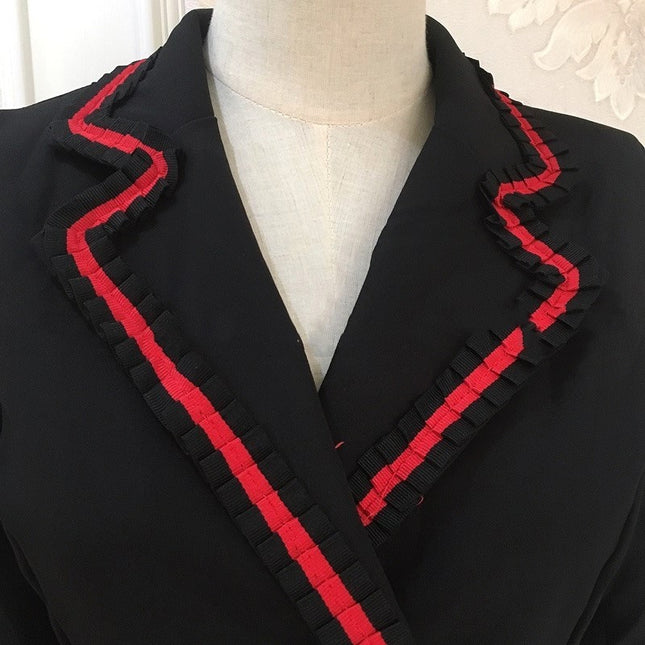 Double-breasted slim fit suit collar bag hip dress women