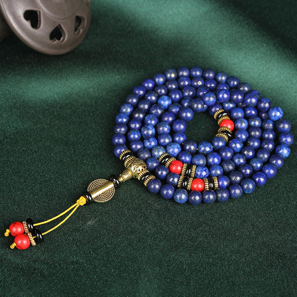 Natuurlike 5A Imperial Lapis Lazuli 108 Krale Armband