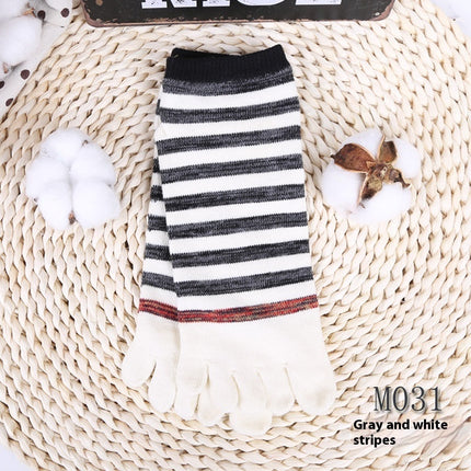 Niche Mixed Color Stripe Short Split Toe Cotton Socks