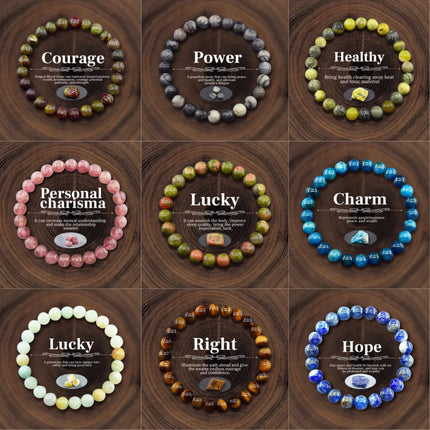 Geel Tieroog Natuurlike Steen Kristal Krale Armband