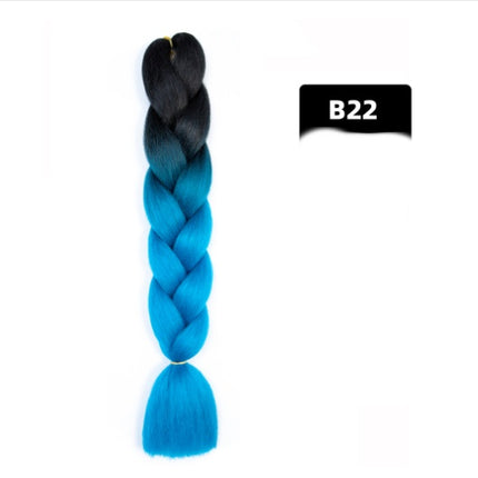 Color Big Braid African Chemical Fiber High Temperature Silk Wig Gradient