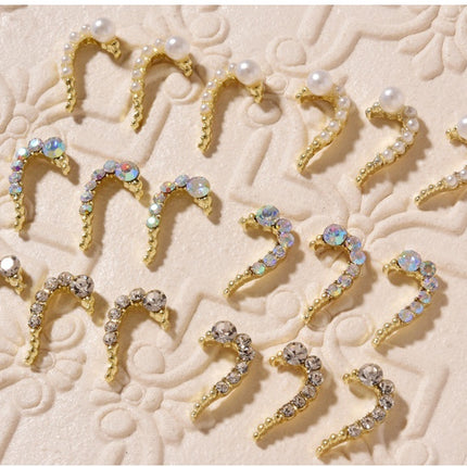 Naelkuns DIY Liefdeshart Allooi Juweliersware Nagelstuk Nagelversiering Strass