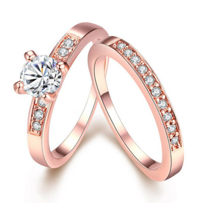 Rooigoud ring met diamante
