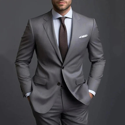 Business Casual Men's Fashion Suit Two-piece Suit