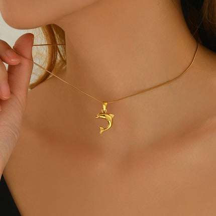 Lxalry 18K Gold Plated Heart Dolphins Mirror Jewelry Set  Hypoallergenic Skin Safe Necklace   Stud Earrings For Couple S Gift Daily Wear  Never Fade Adjustable Luxury With Precision Cast Symmetry