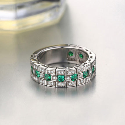 Retro Full-Crystal Wide Style Unisex Ring