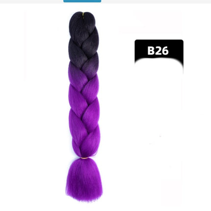 Color Big Braid African Chemical Fiber High Temperature Silk Wig Gradient