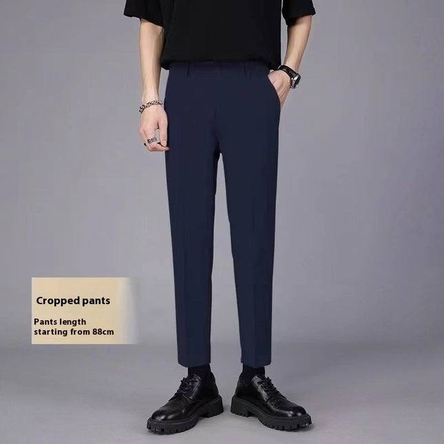 Draping Effect Thin Cool Straight Casual Pants