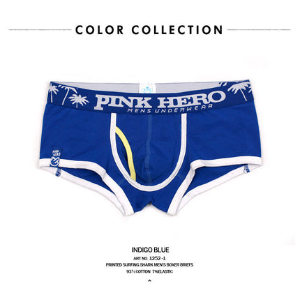 Beach Holiday Series Cartoon Printing U-bag Men's Flat Underpants