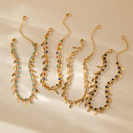 Strand Lae Retro Koperplatering 18K Egte Goue Enkelband