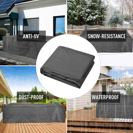 97" x 65" x 26" Weerbestande Buitenste Seksionele Patio Meubelhoes met Uiters Weerbeskerming, Grys