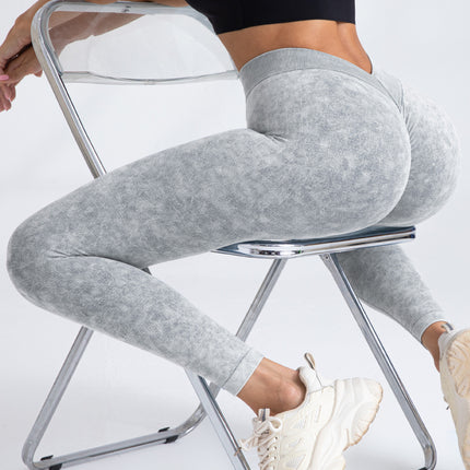 V Back Scrunch Butt Workout Leggings Women Seamless Gym Yoga Leggings High Waist