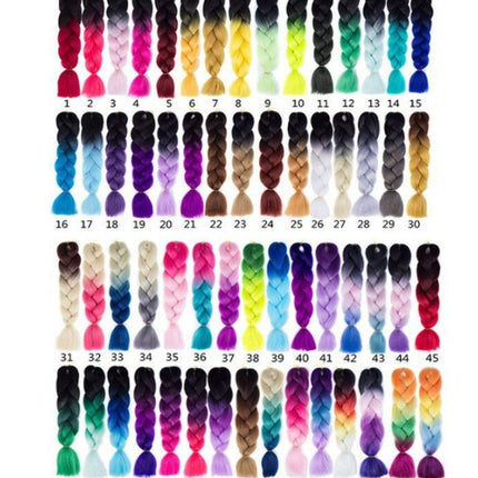 Black wig plaits colored gradient large plaits jumbo braid high heat silk