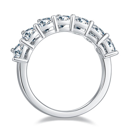 A Luxurious And Fashionable Light Luxury Jewelry Silver Ring Set With Top-quality Moissanite, S925 Silver Plated With Platinum