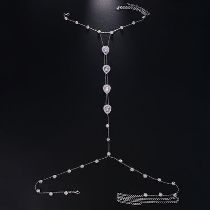 Gem Bikini Chest Necklace Body Chains Rhinestone-encrusted Jewelry