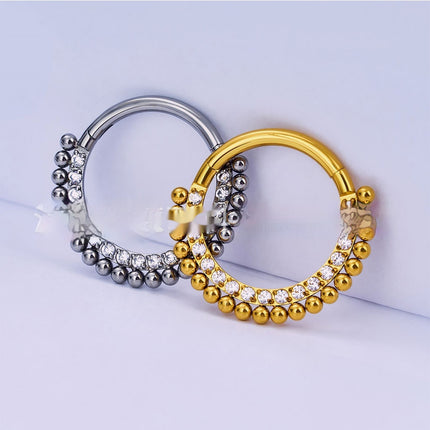 Titaanakooi Neusring Ingelê Half Sirkel Naatlose Piercing-Oorbelle
