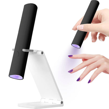 Mini UV LED Naellamp Handgehou Met Staander, Draagbare Naeldroër USB Koordloos