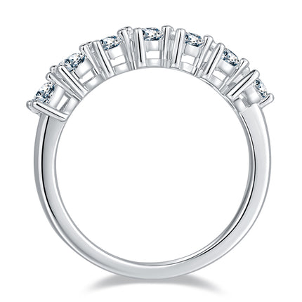 A Luxurious And Fashionable Light Luxury Jewelry Silver Ring Set With Top-quality Moissanite, S925 Silver Plated With Platinum