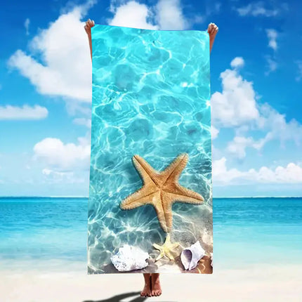 Eenvoudige Drukwerk Vinnig-drogende Mikrovesel Strandhanddoek