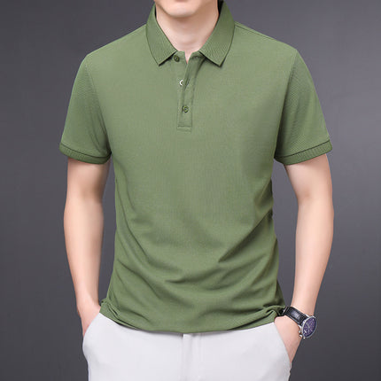 Men's Lapel Short Sleeve Business Half Sleeve