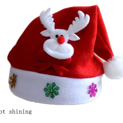 Christmas Decorations Non-woven Cartoon Applique Luminous Hat