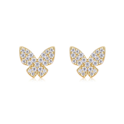 Goue Veer Vlinder - Premium Moissanite Luukse Mode Ligte Luukse Juweliersware Silwer Stud Oorbelle S925 Silwer Elektroplateerde Goud