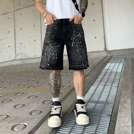 Fashion Work Clothes Gradient Cropped Pants Men