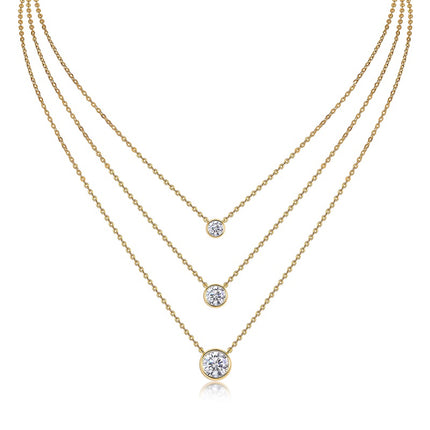 2-carat Luxury Fashion Minimalist Trend Jewelry Silver Pendant Necklace With Top-quality Moissanite, S925 Silver Electroplated With Gold