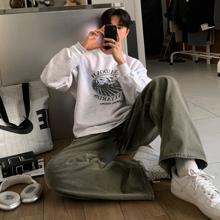 Cargo Jeans Washed-out Vintage Large Pocket Straight-leg Pants