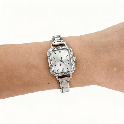 Stylish Square Watch For Women With A Chic Diamond-embellished DesignDIY Customizable