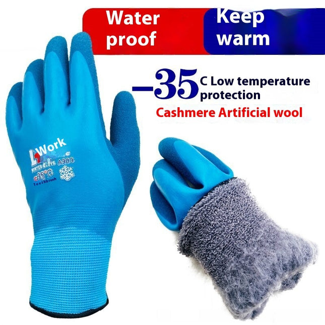 Fishing Waterproof Cold-proof Wear-resistant Winter Labor Gloves