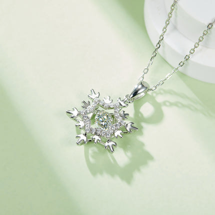 Set With Top-quality Moissanite, This Luxurious And Fashionable Light Luxury Trend Jewelry Necklace Pendant Is Made Of S925 Silver Electroplated With Platinum