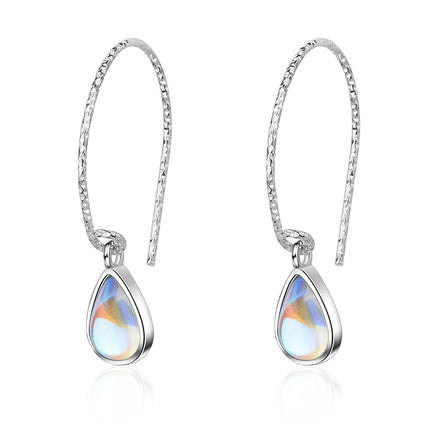 Women's Moonstone Gradient Lengthened Short Earrings