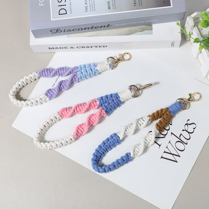 Creative Color Cotton String Woven Keychain Simple Cute Girl Style
