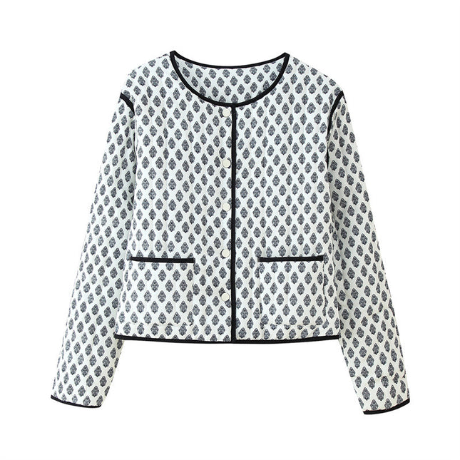 Retro Quilted Long-sleeved Jacket