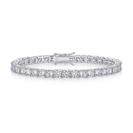 0.3-karaat Luukse en Modieuse Ligluukse Tendens Juweliersware Silwer Armband Versier met Topgehalte Moissanite, S925 Silwer Geëlektroplateerde Platinum