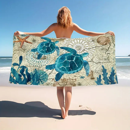 Kreatiewe Drukwerk Mikrovesel Strandsanddoek