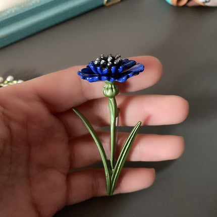 Creative All-match Green Plant Flower Pearl Brooch