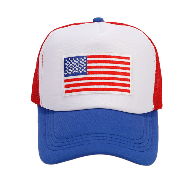 Red And Blue Contrast Mesh Breathable Space Cotton Baseball Cap