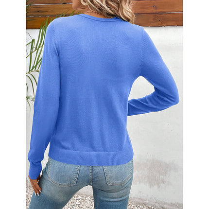 Women's Long Sleeve V-Neck Button Down Cardigan Knit Shrugs Sweater
