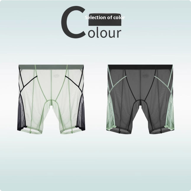 Ice Silk Sports Underpants Men's Non-trace Wear Leg Quick Dry Plus Long Wear Crotch